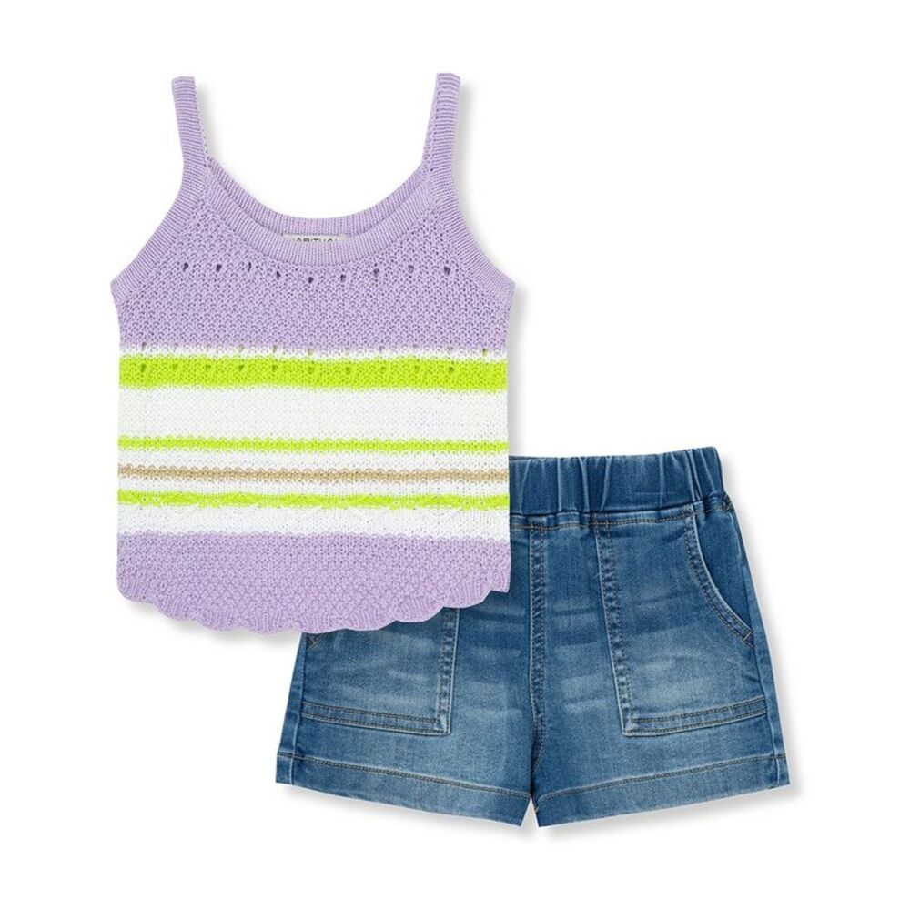 Habitual Girls  Crochet Tank & Short Set